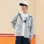 男子户外双层风衣连帽外套