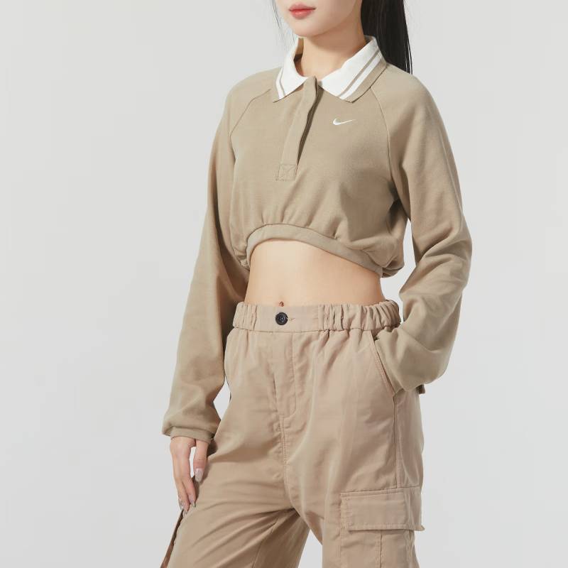 女士长袖短款翻领上衣