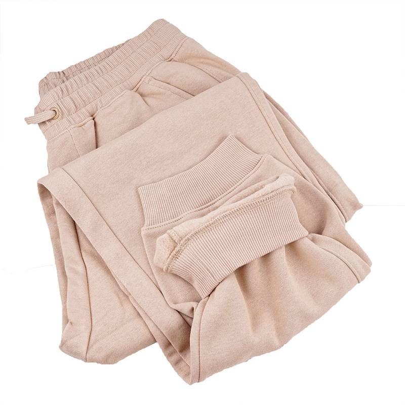 男款加薄绒简约运动休闲针织束脚长裤