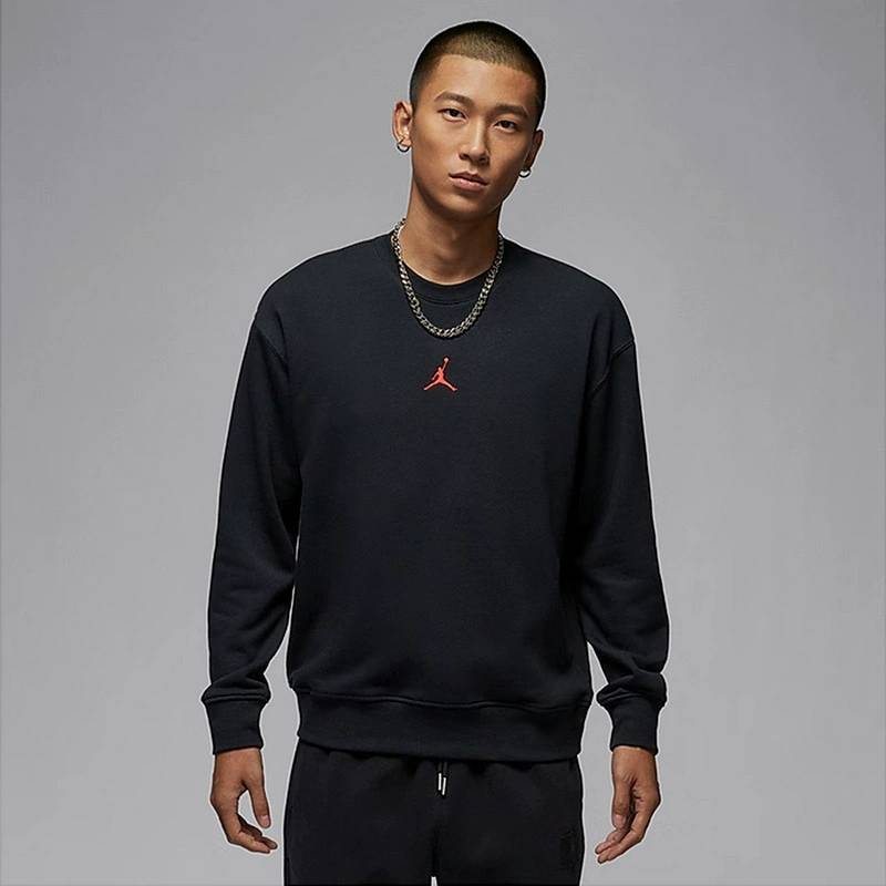 男子背标印花篮球运动宽松套头衫