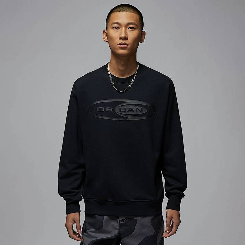 男子针织毛圈简约圆领运动卫衣套头衫HV9284-010