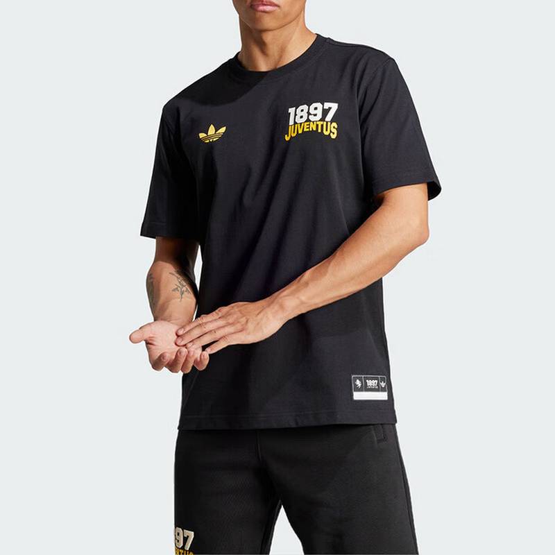 男子尤文图斯足球休闲文化运动短袖T恤