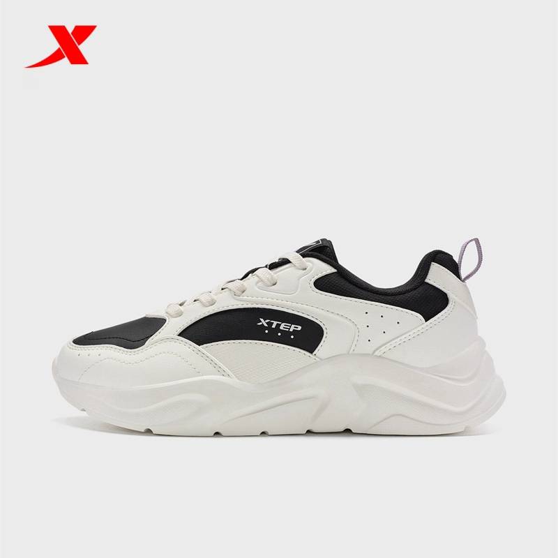 女子皮面轻便跑步运动老爹鞋子