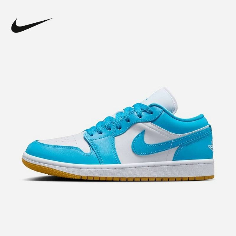 女鞋Air Jordan 1 AJ1白蓝低帮复古板鞋篮球鞋DC0774-104