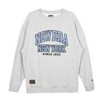 男女学院风刺绣圆领套头衫