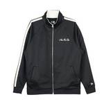 美式复古男女运动针织立领上衣