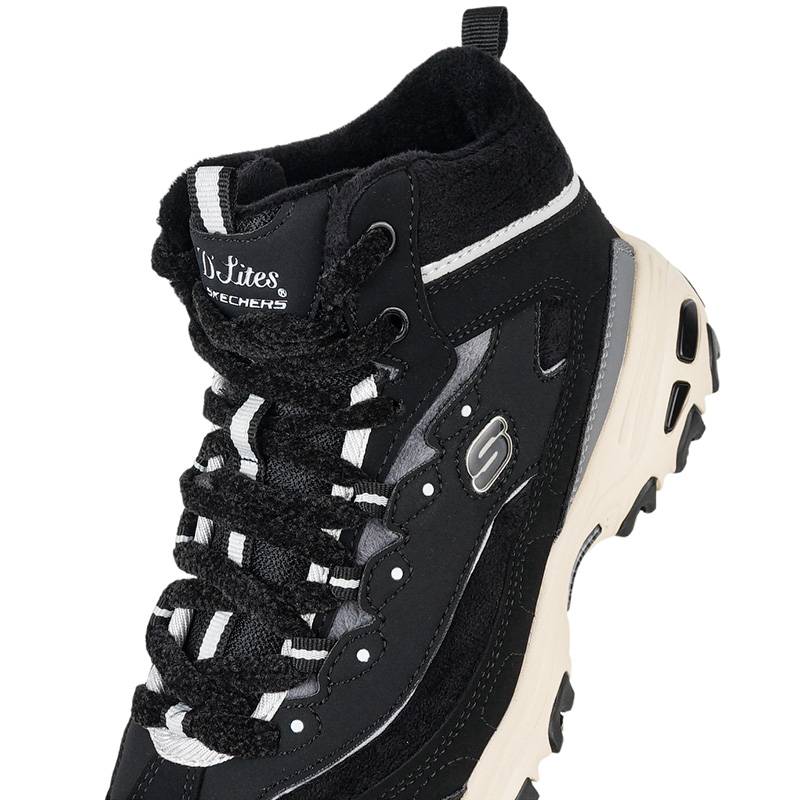 女子加绒保暖轻质高帮运动鞋棉靴169075-BKGY