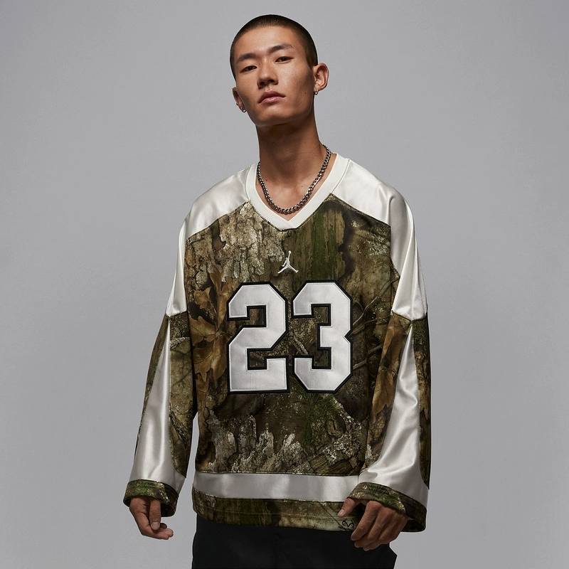 男子宽松冰球球衣图案运动衫长袖T恤IB3965-222