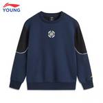 男童中大童圆领套头卫衣加绒长袖