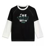 大童吸湿排汗宽松假两件长袖文化衫YHSV093-1