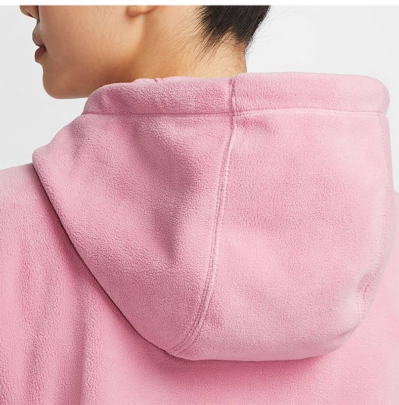 Oversize 女士摇粒绒连帽卫衣套头衫FV8077-699