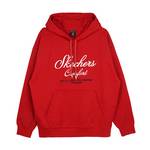 男女同款舒适红色针织连帽套头卫衣L126U020-03LC