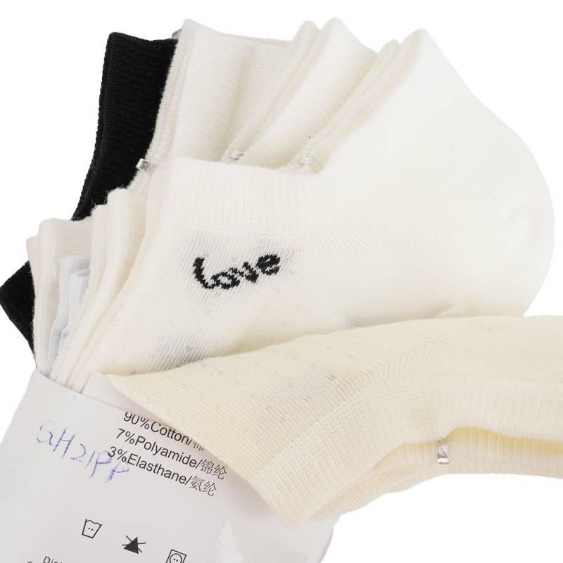 女子浅口船袜三双装（颜色随机）