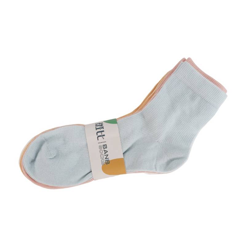 女子休闲中筒袜三双装（颜色随机）