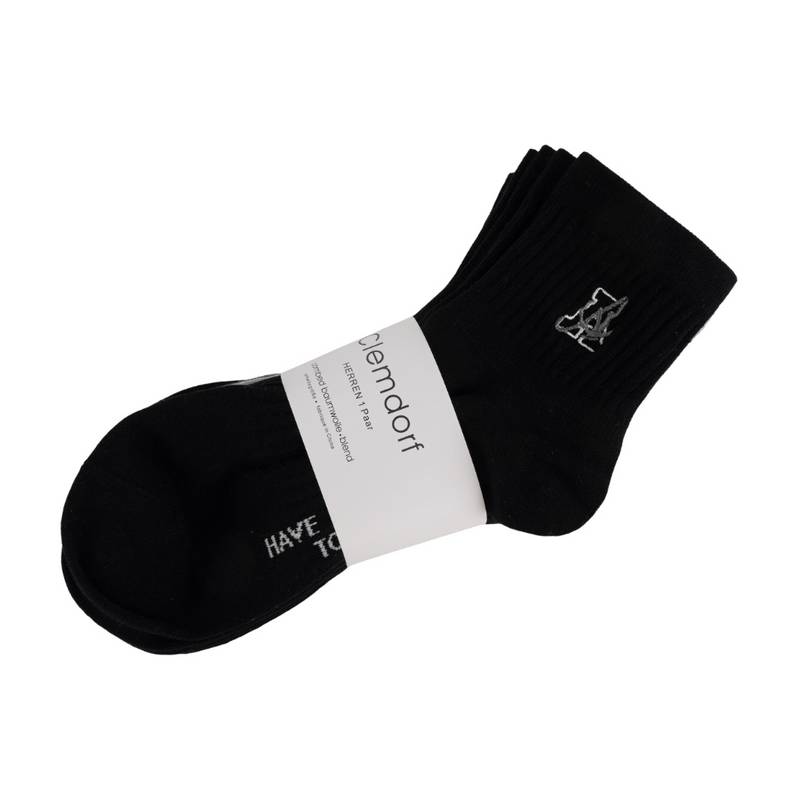 男子字母印花中筒袜三双装（颜色随机）