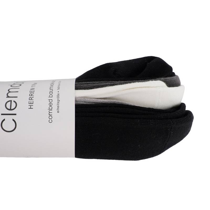 男子字母印花中筒袜三双装（颜色随机）