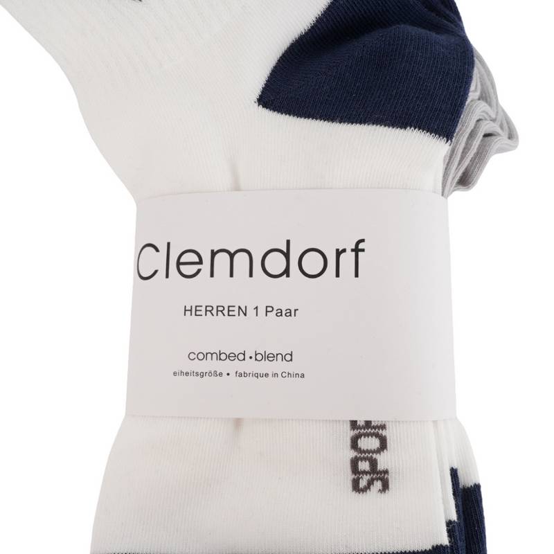 男女同款拼色中筒休闲袜三双装（颜色随机）