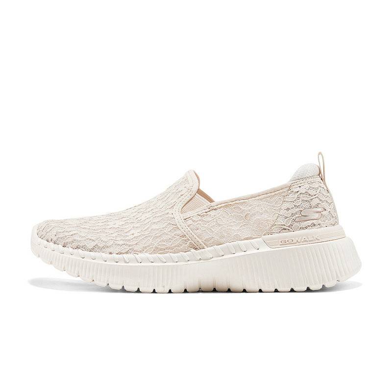 女薄蕾丝一脚蹬浅口透气休闲健步鞋