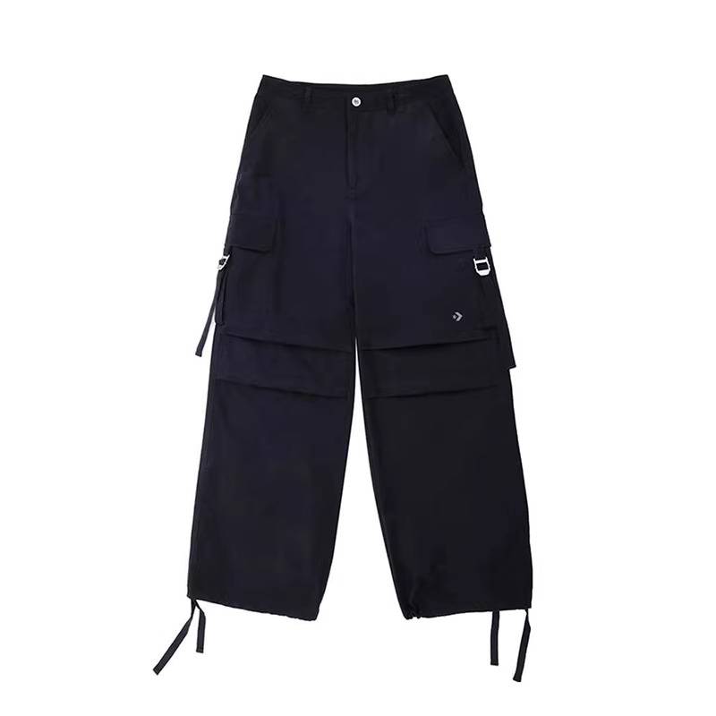 女子工装风长裤多口袋裤脚抽绳休闲裤子WCJ139-023