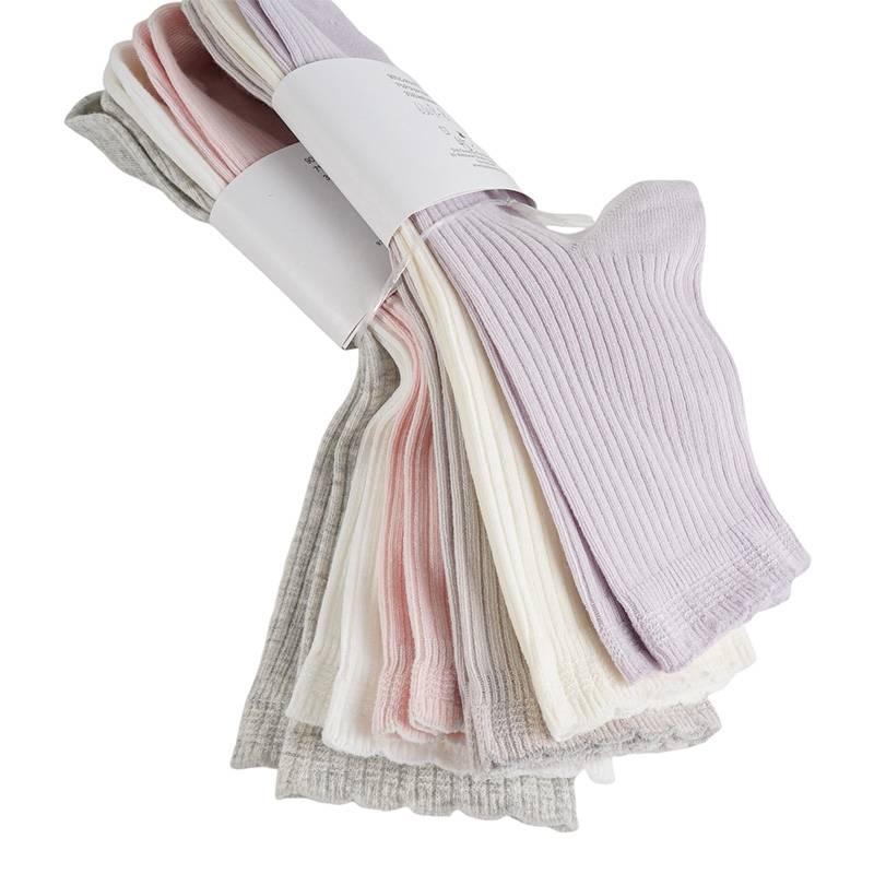 女子长筒休闲运动袜3双装（下单请备注颜色：白粉灰、灰黄紫）