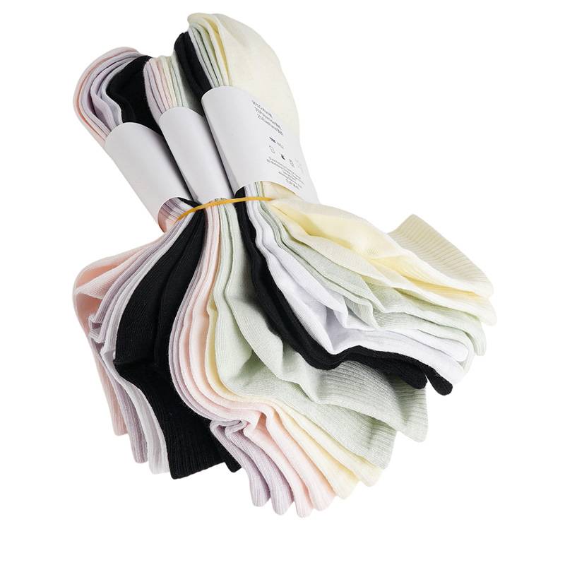 女子休闲运动低帮袜4双装（下单请备注颜色：黑白黄绿、紫粉黄绿、黑白紫粉）