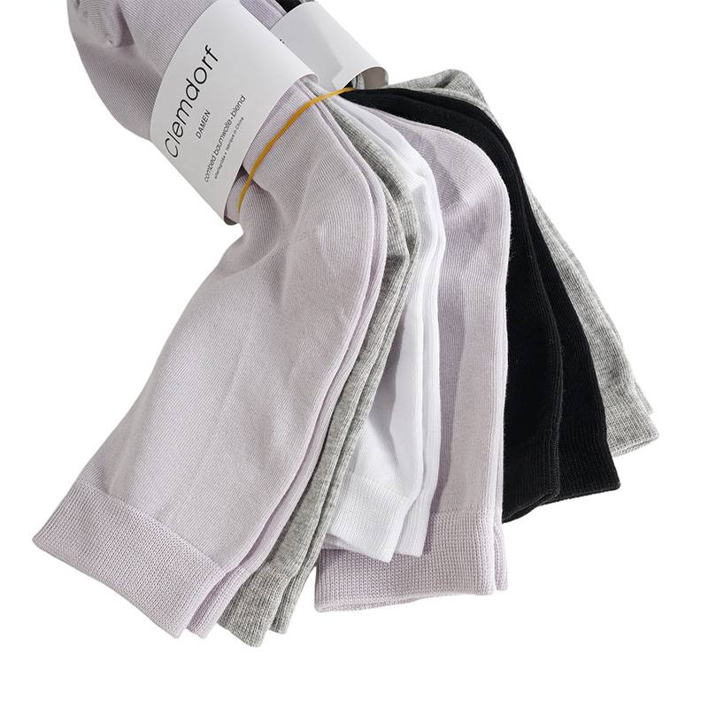 女子中筒纯色运动袜三双装（下单请备注颜色：白灰粉、黑灰粉）