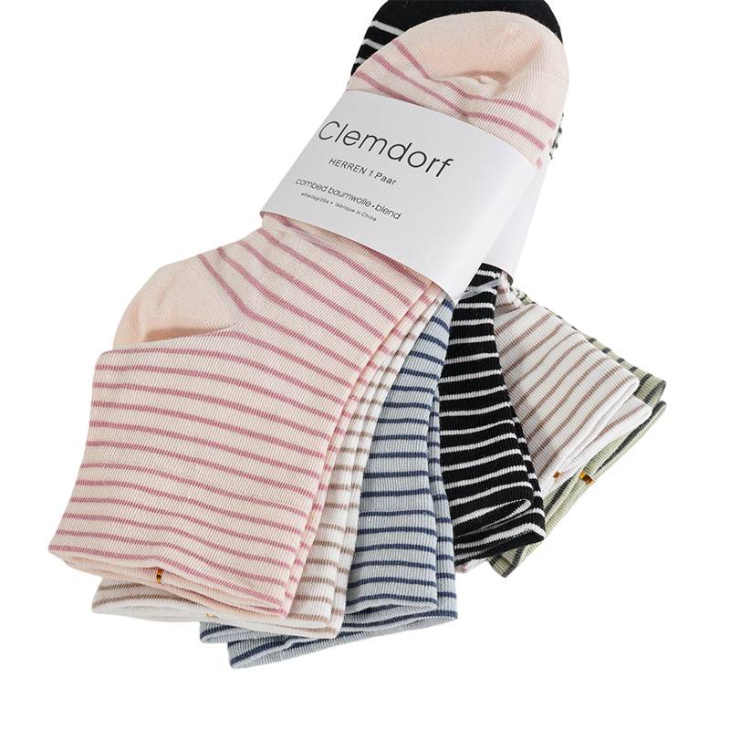 女子休闲条纹袜3双装（下单请备注颜色：黑咖绿、粉咖蓝）