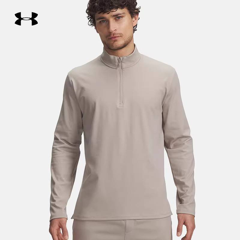 男子训练运动半拉链弹性休闲长袖T恤1387905-203