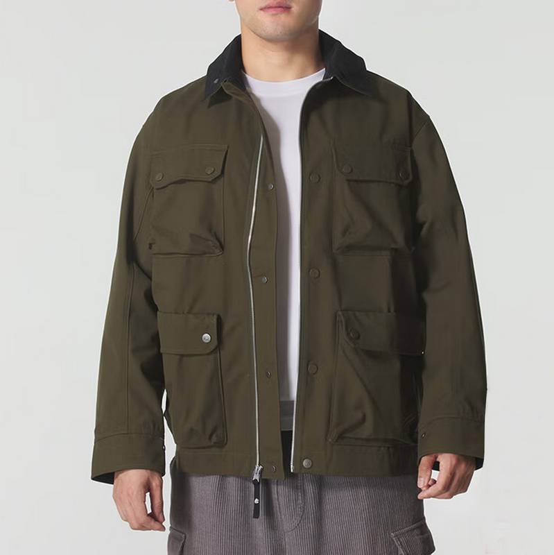 男子运动服时尚翻领夹克舒适户外防风休闲外套 6012760-308