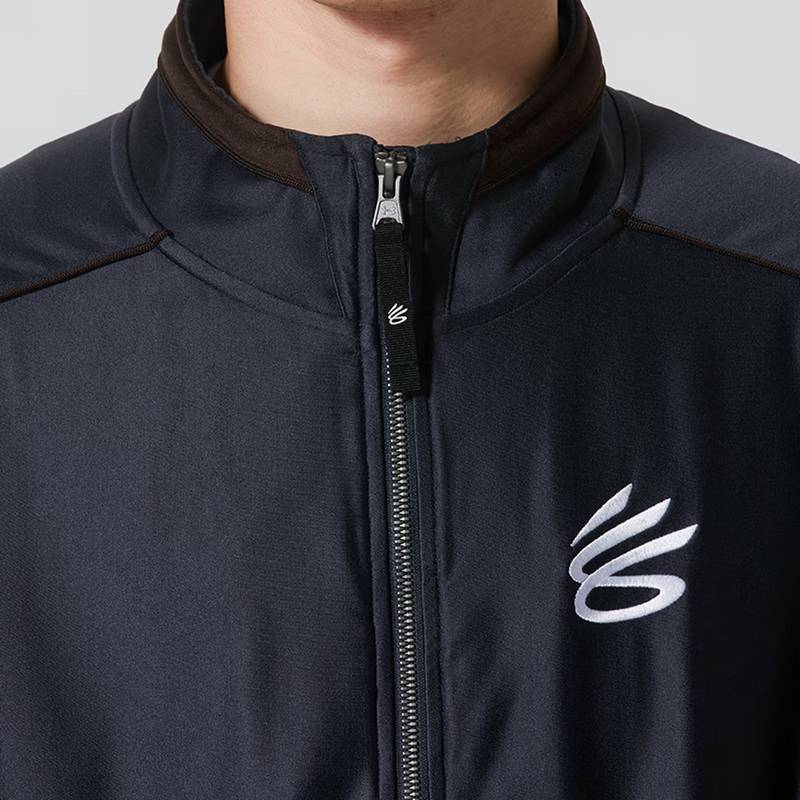 男子跑步训练防风户外休闲针织立领夹克外套 6012758-016