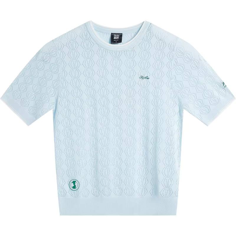 女子迪士尼联名冰感透气短袖编织衫AMBV070-1