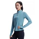 女子1/2拉链跑步运动长袖T恤