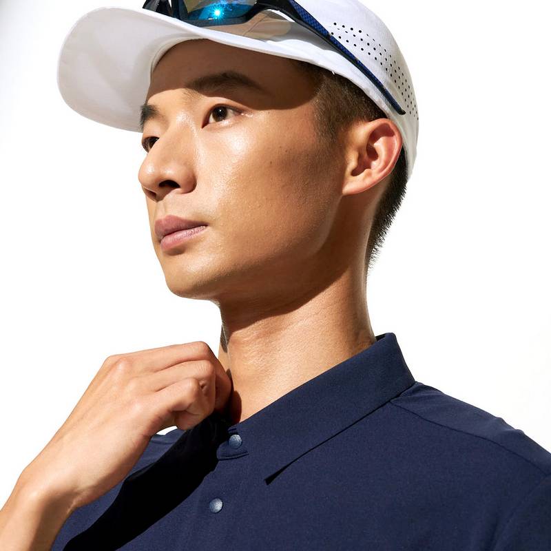 男子棉感POLO衫亲肤轻弹吸湿透气反光跑步户外速干T恤FRTM009-3