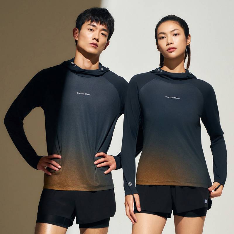 女子防晒UPF40+速干吸湿透气运动户外连帽长袖跑步外套FRTM004-1