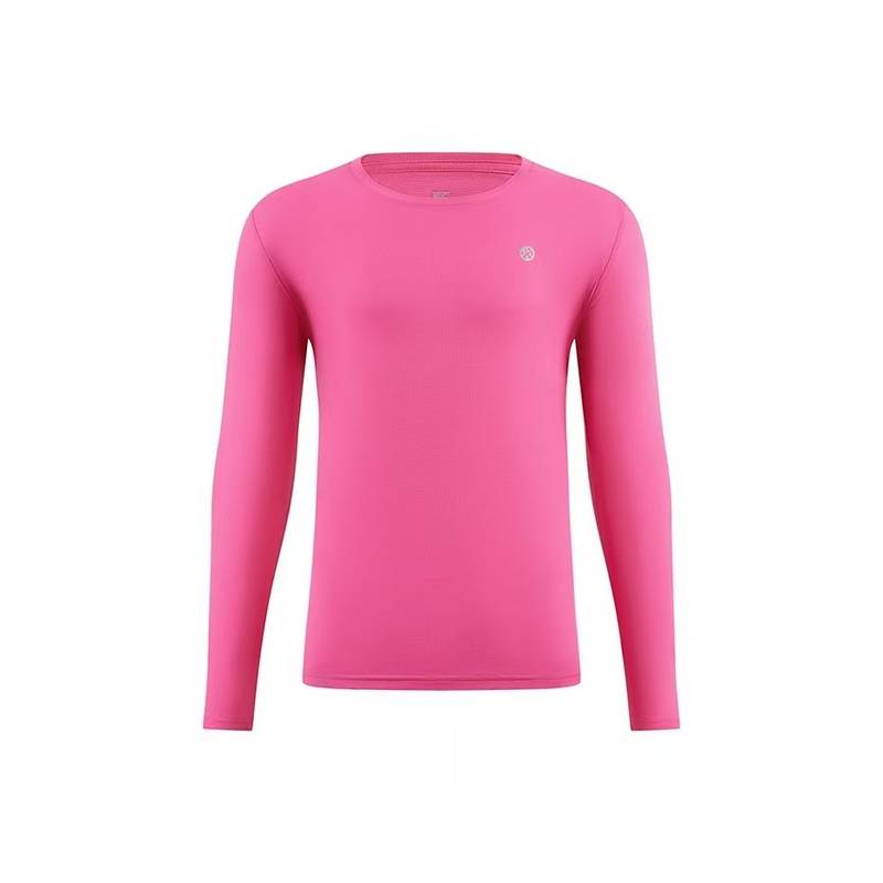 男子魔方网格透气通道速干反光印花LOGO运动健身长袖跑步T恤FRTJ009-21