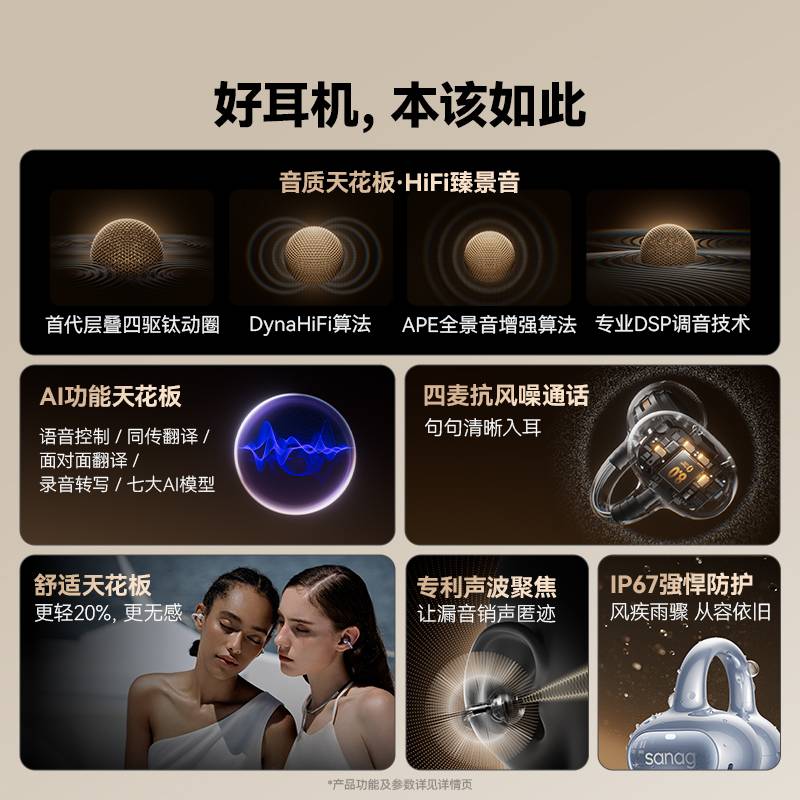 S8S Ultra AI交互耳夹式蓝牙无线耳机