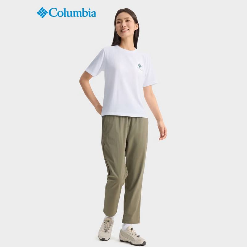 女子户外吸湿速干运动圆领logo短袖XR6735100